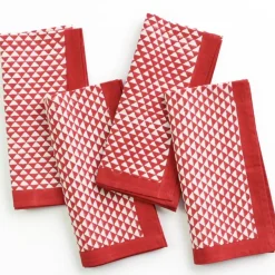 Red Triangle Napkin | Set of 4