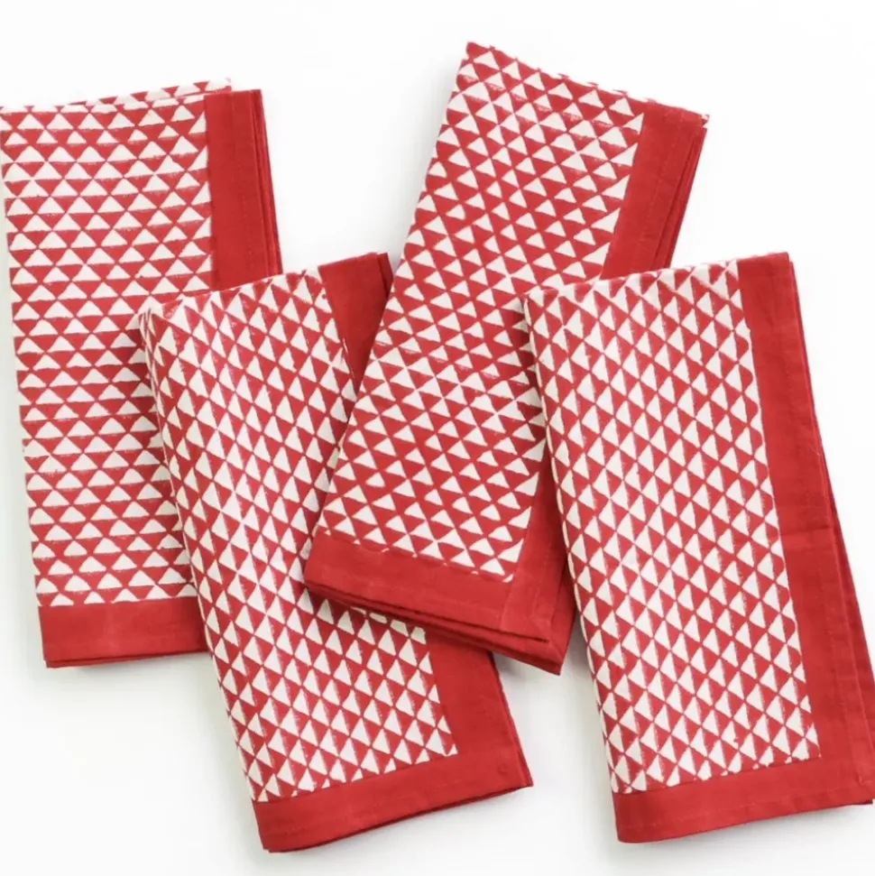Red Triangle Napkin | Set of 4