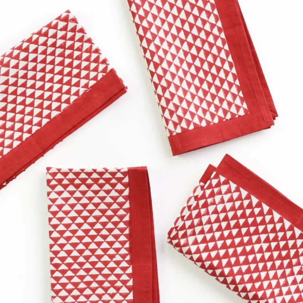 Red Triangle Napkin | Set of 4