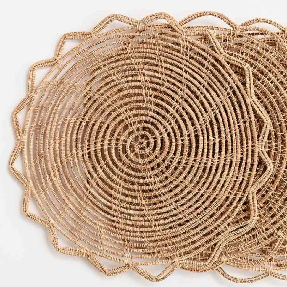Round Bamboo Cane Placemats | Set of 4