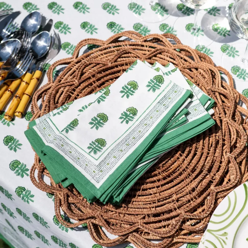 Round Bamboo Cane Placemats | Set of 4