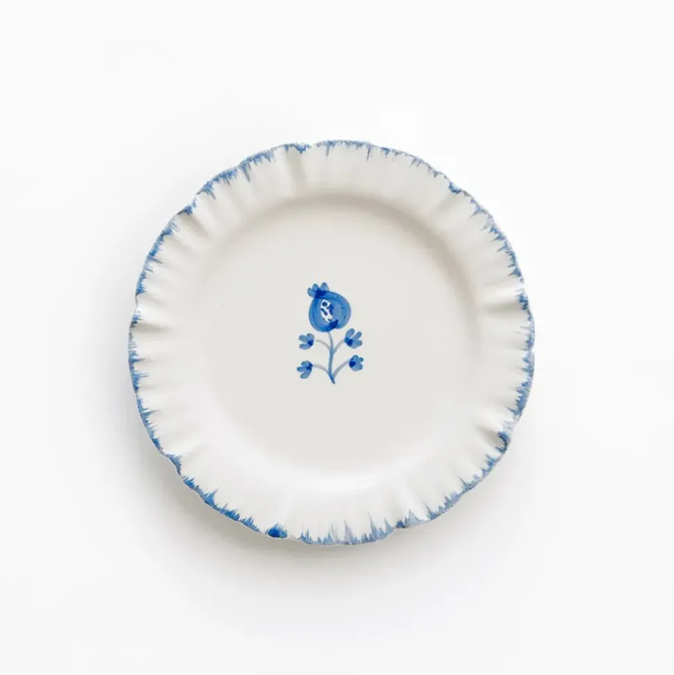 Ruffled Cobalt Blue Appetizer Plate | Set of 4