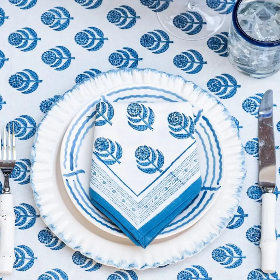 Ruffled Cobalt Blue Dinner Plate | Set of 2
