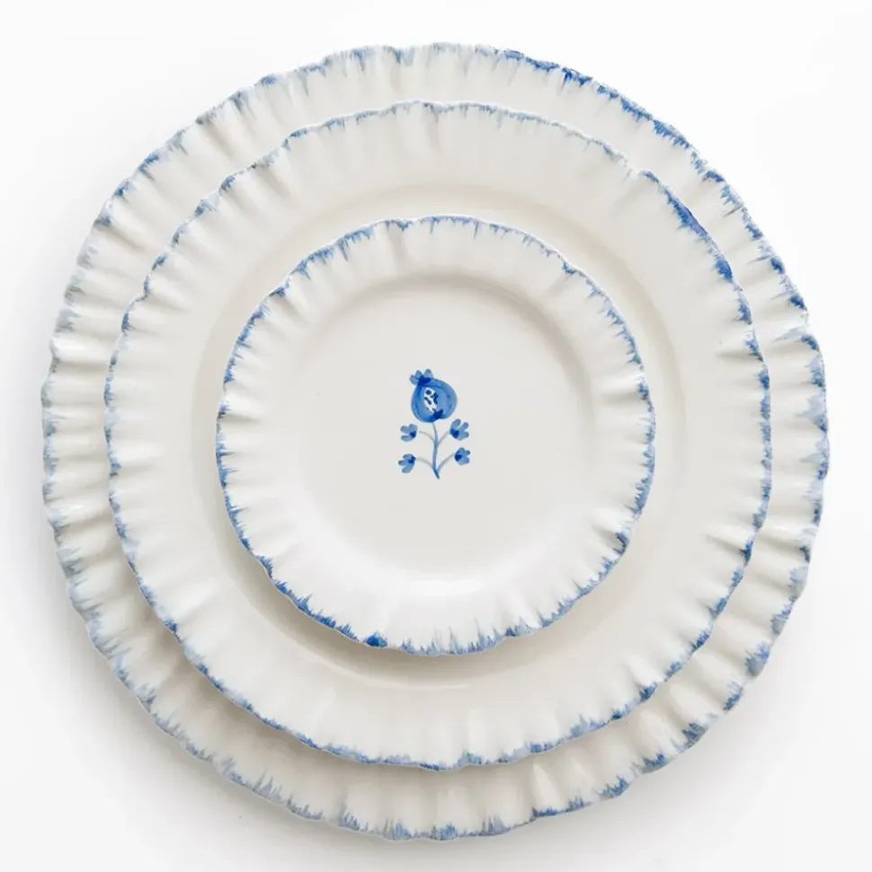Ruffled Cobalt Blue Dinner Plate | Set of 2