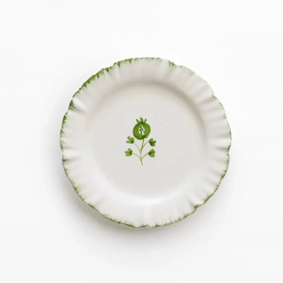 Ruffled Green Appetizer Plate | Set of 4