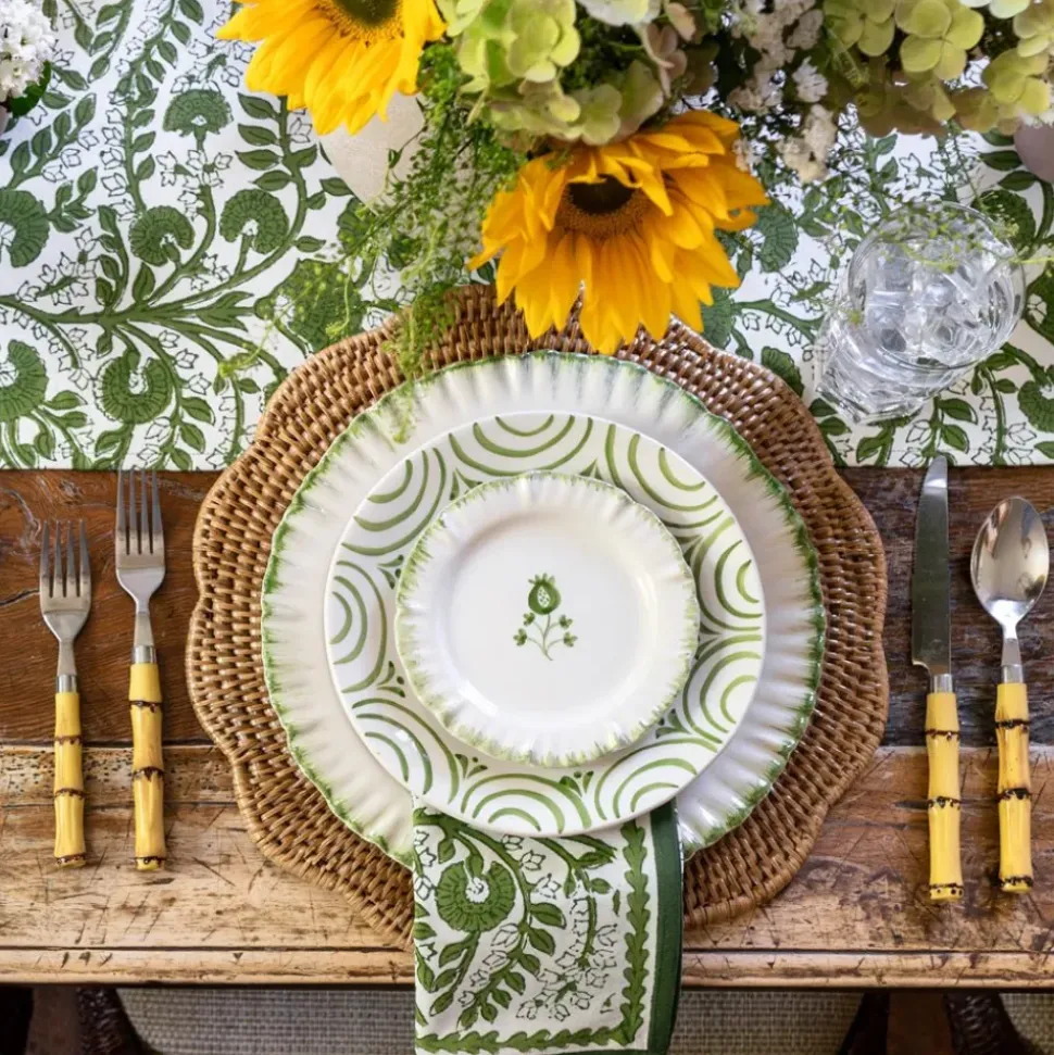 Ruffled Green Appetizer Plate | Set of 4