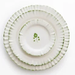 Ruffled Green Appetizer Plate | Set of 4