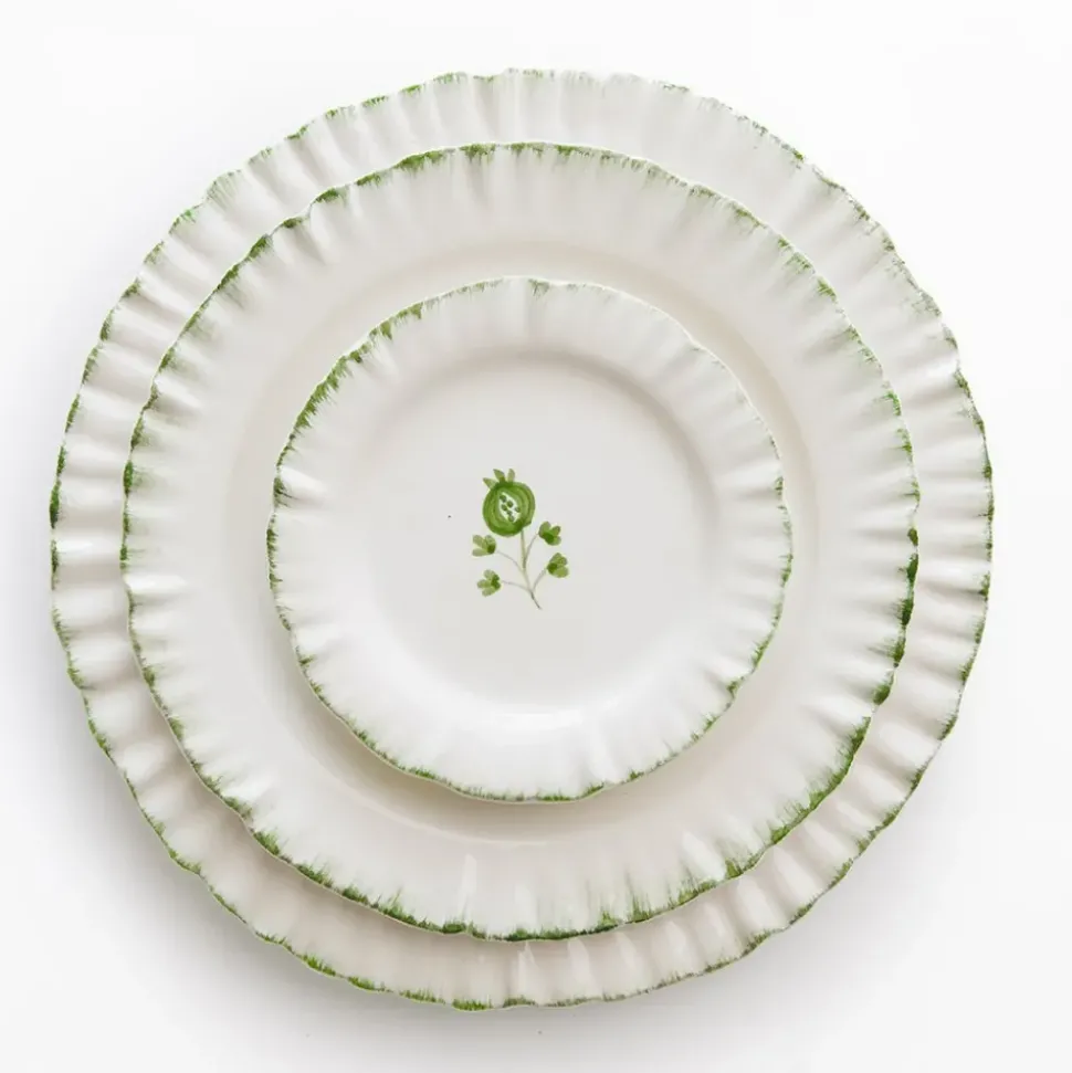 Ruffled Green Appetizer Plate | Set of 4