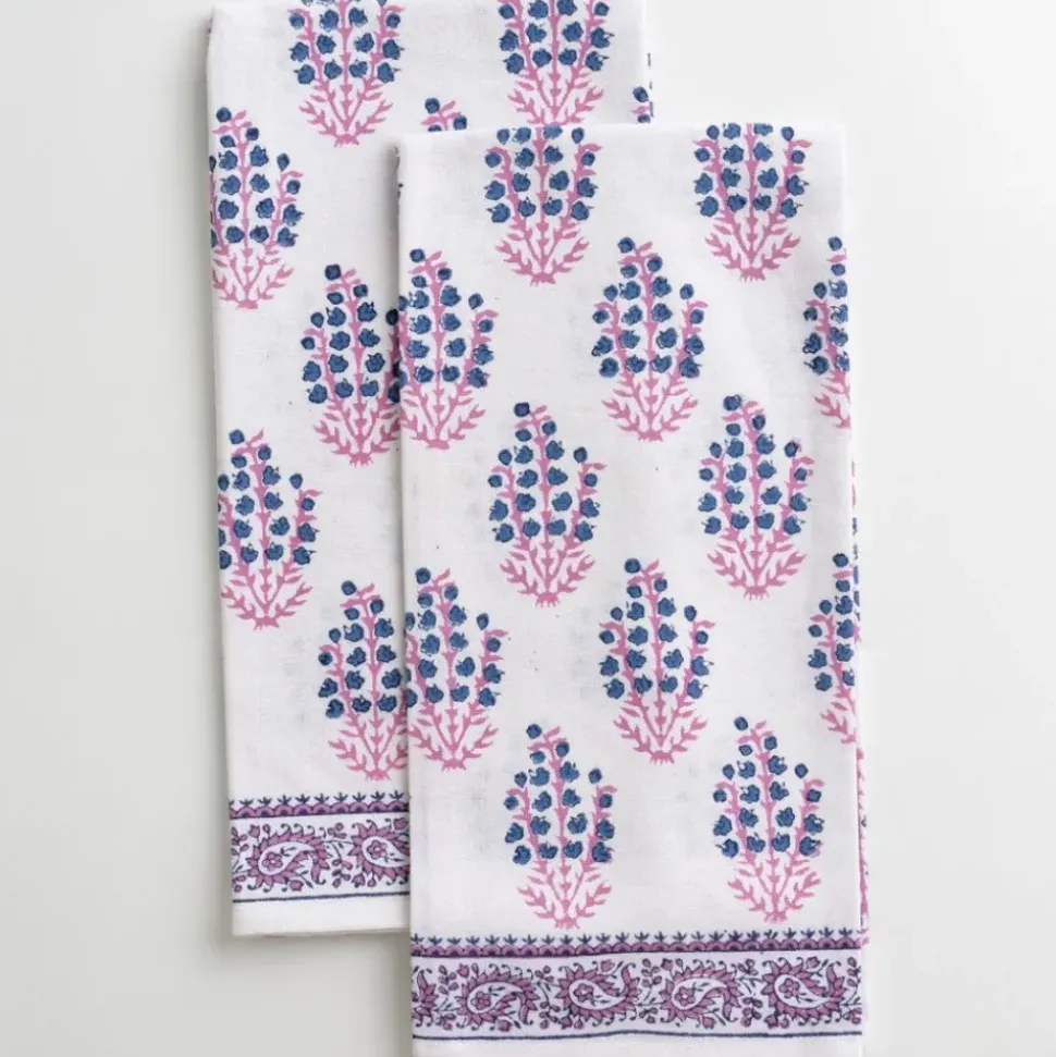 Sagar Blue & Magenta Tea Towels