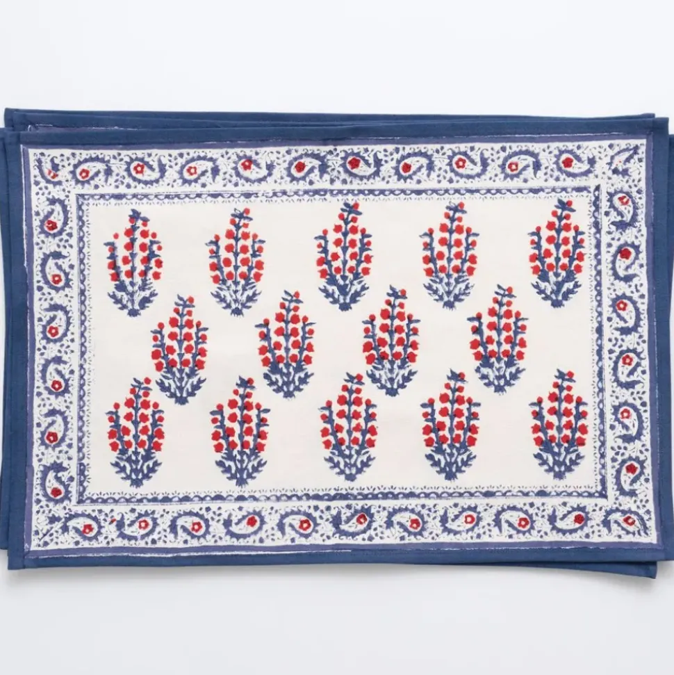 Sagar Red & Blue Placemat | Set of 4