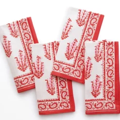 Sagar Red & Pink Napkin | Set of 4