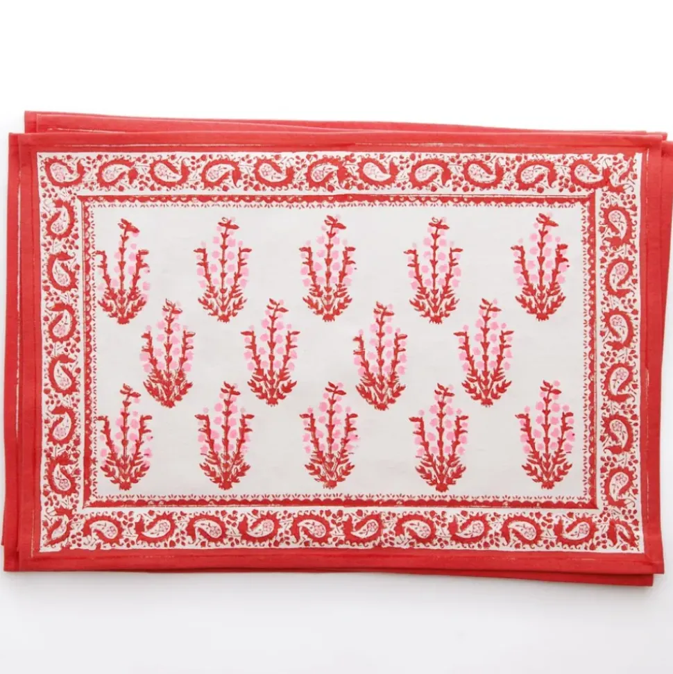 Sagar Red & Pink Placemat | Set of 4