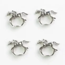Silver Jockey Napkin Ring | Set of 4
