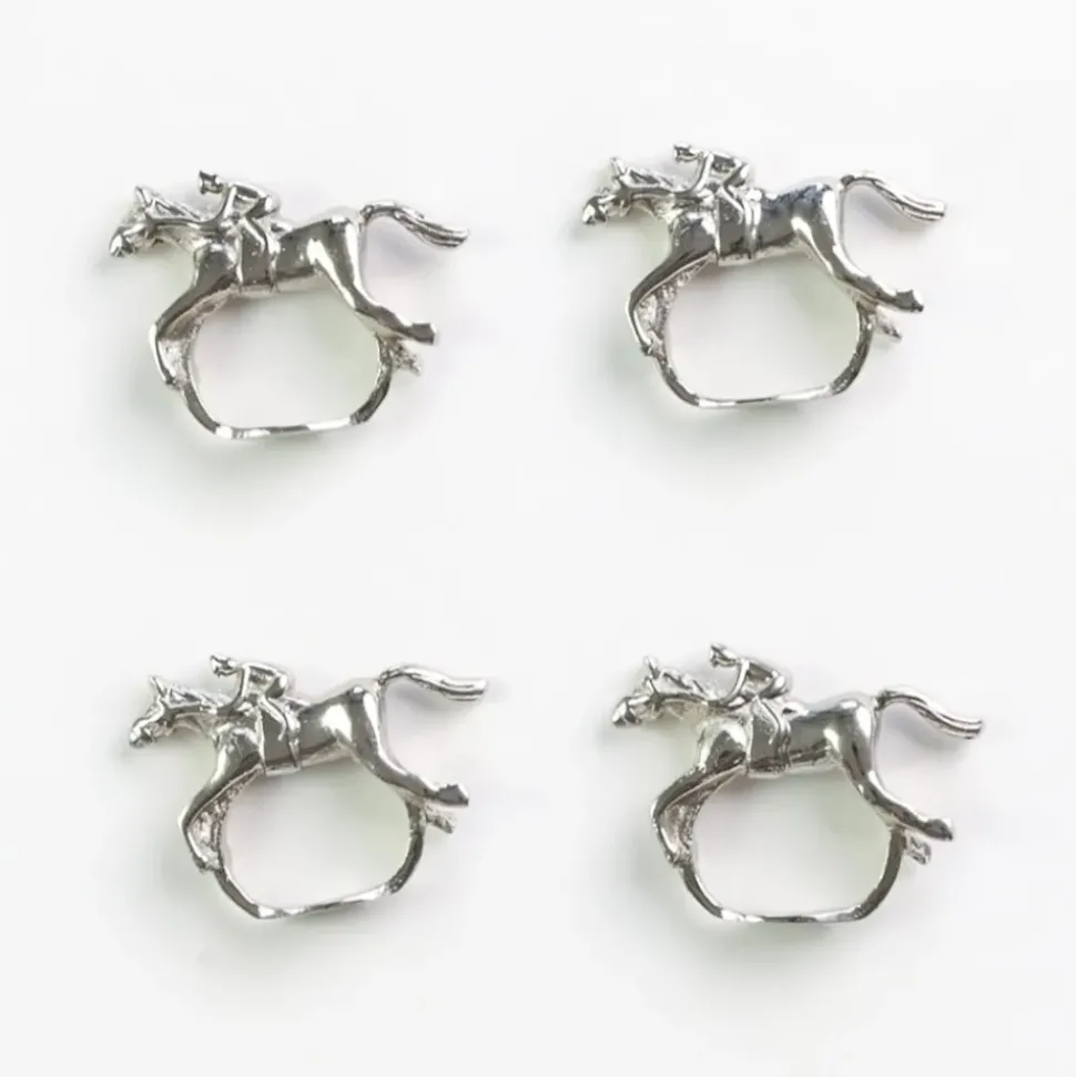 Silver Jockey Napkin Ring | Set of 4