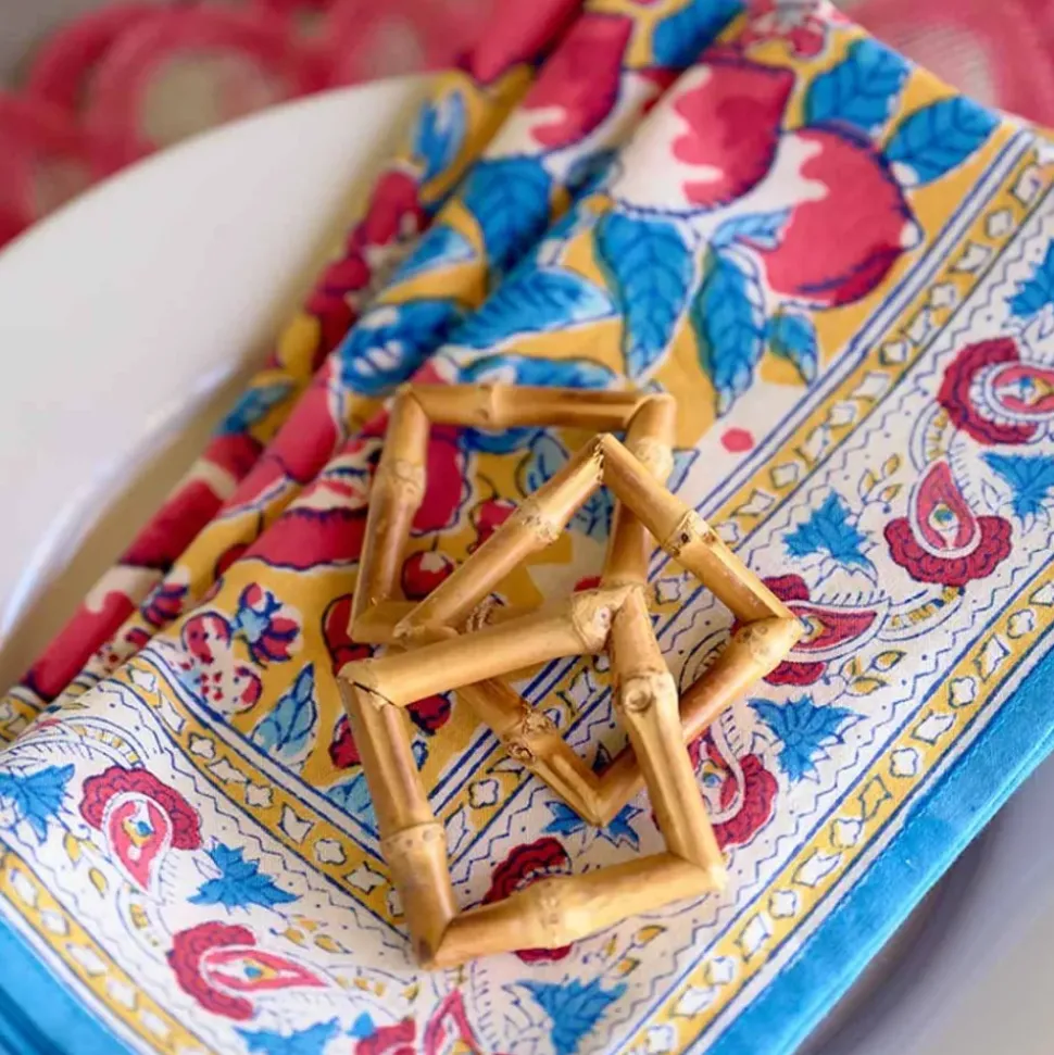 Square Bamboo Napkin Rings | Set of 4