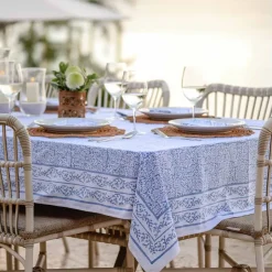 Tapestry Blue Tablecloth