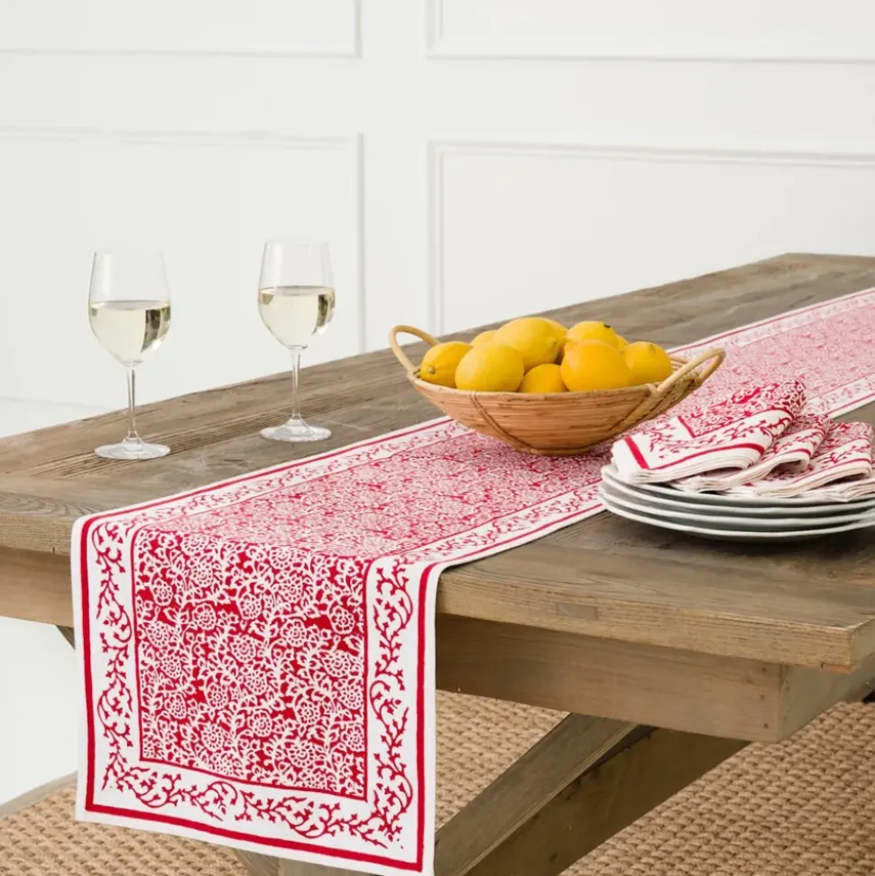Tapestry Deep Red Table Runner