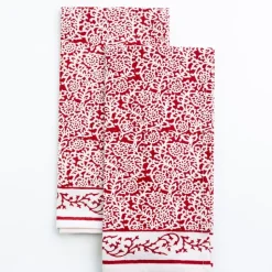 Tapestry Deep Red Tea Towels