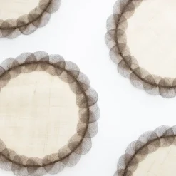 Taupe Poplar Leaf Rice Paper Placemat | Set of 4