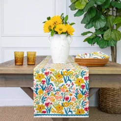 Teal Garden Table Runner