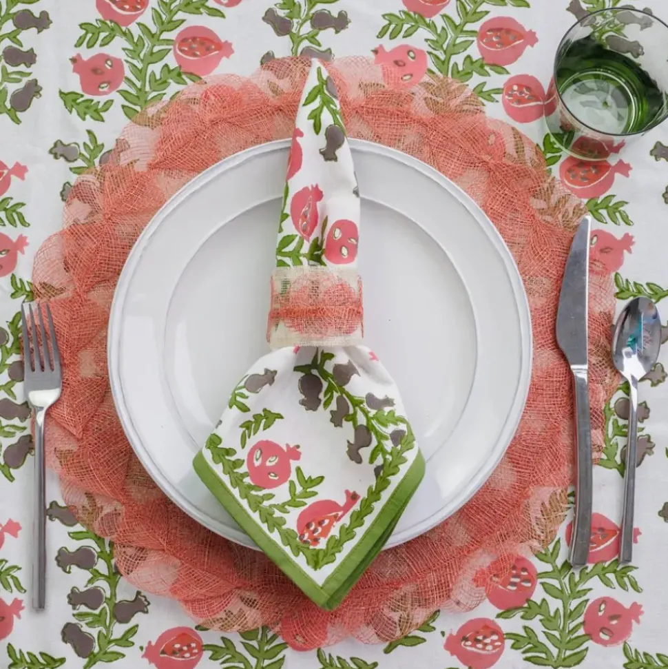 Terracotta Poplar Leaf Rice Paper Placemat | Set of 4