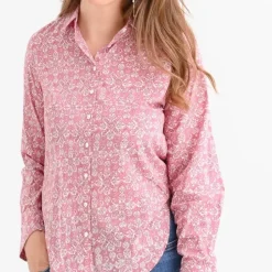 Tulip Sundial Mauveglow Button Down Blouse