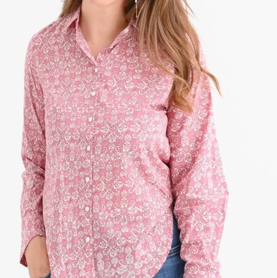 Tulip Sundial Mauveglow Button Down Blouse