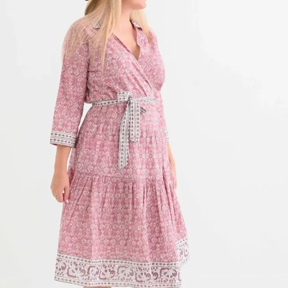 Tulip Sundial Mauveglow Collared Wrap Dress