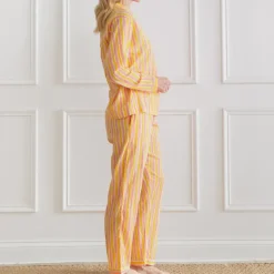 Watercolor Orange Stripe Pajama Set