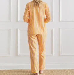 Watercolor Orange Stripe Pajama Set