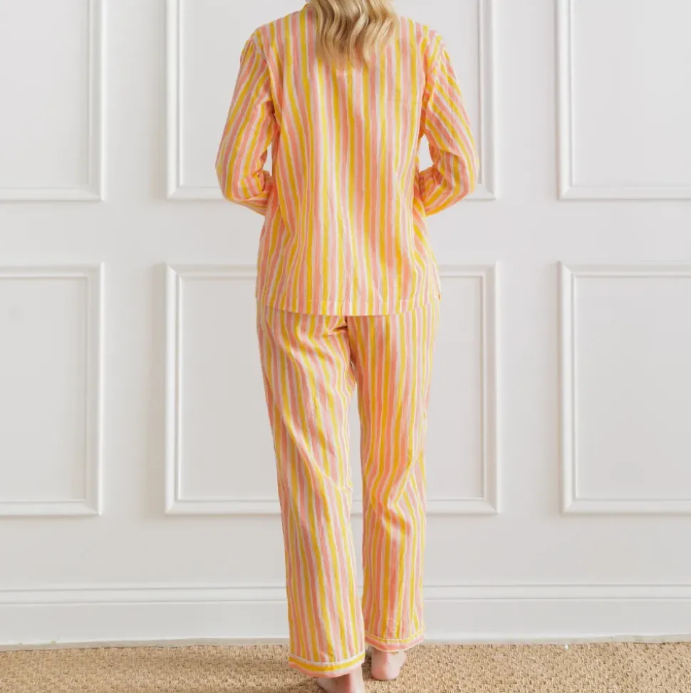 Watercolor Orange Stripe Pajama Set