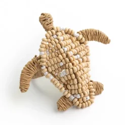 Wooden Bead Turtle Napkin Ring | Set of 4
