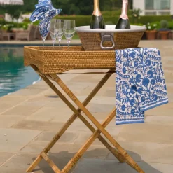 Woven Rattan Butler Tray